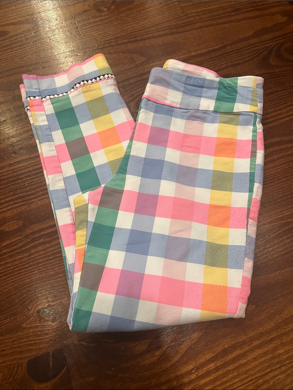 crown & ivy Pastel Plaid Cropped pants - Pink, Blue, Green, Yellow